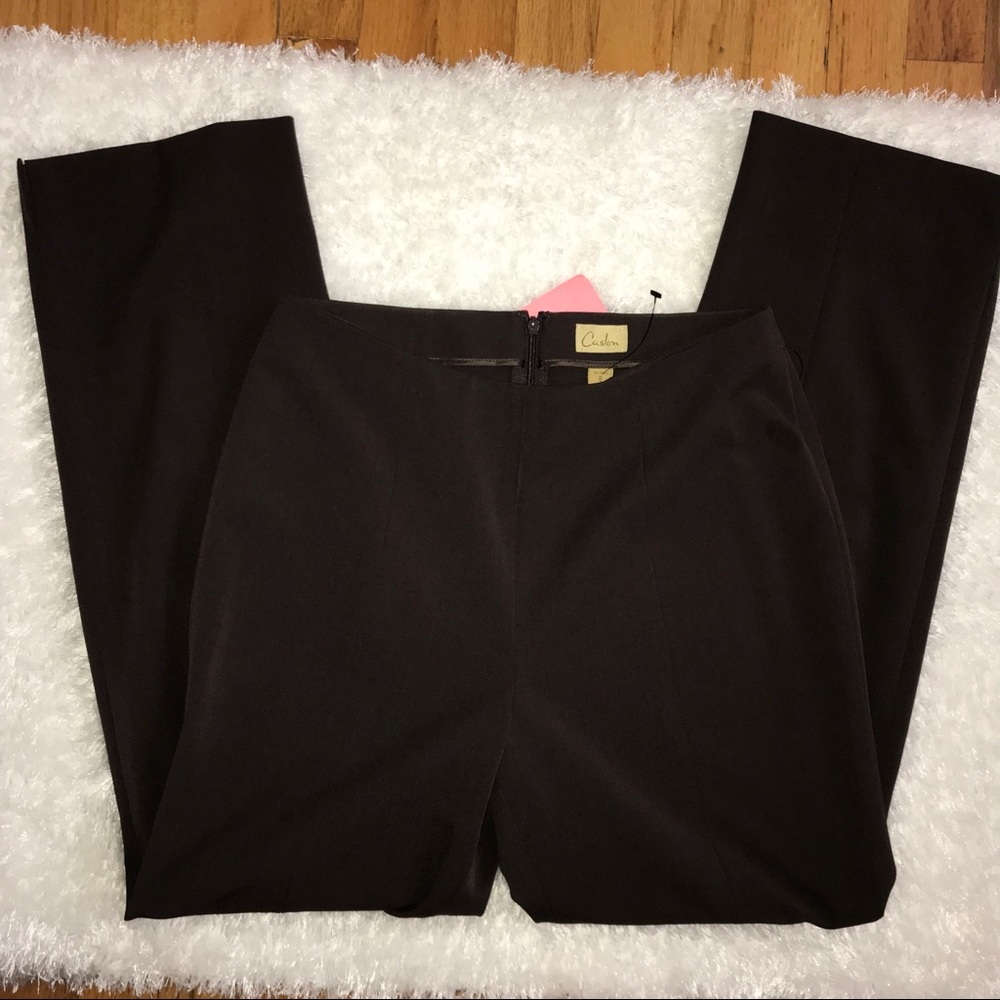 “Caslon” Brown flat front dress pants